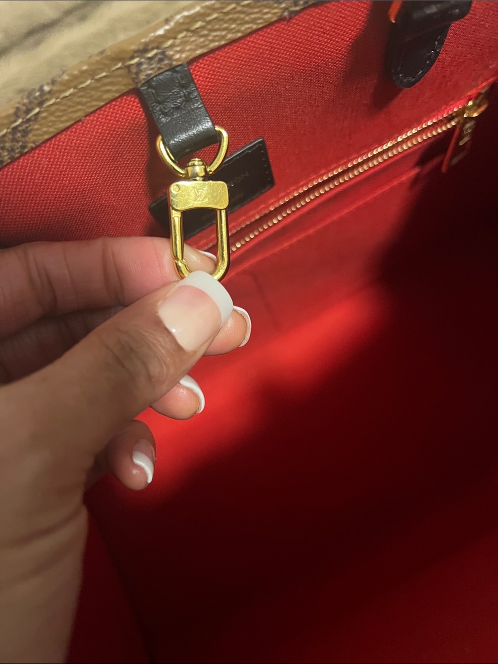 Louis Vuitton OnTheGo GM Monogram Reverse Tote Brown/Tan Red Interior + insert. - Picture 13 of 13